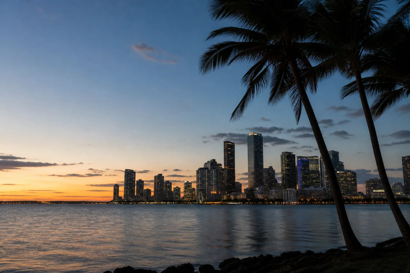 Miami skyline at dusk